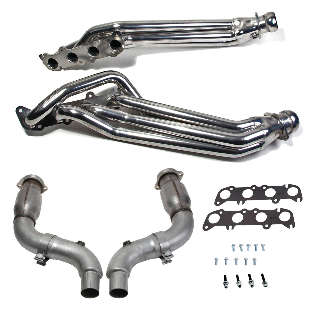 BBK Performance Parts 18564 15-23 MUSTANG 5.0 1-7/8 LONG TUBE HEADERS PLUS MID PIPE (SILVER CERAMIC) for Select Ford Mustang
