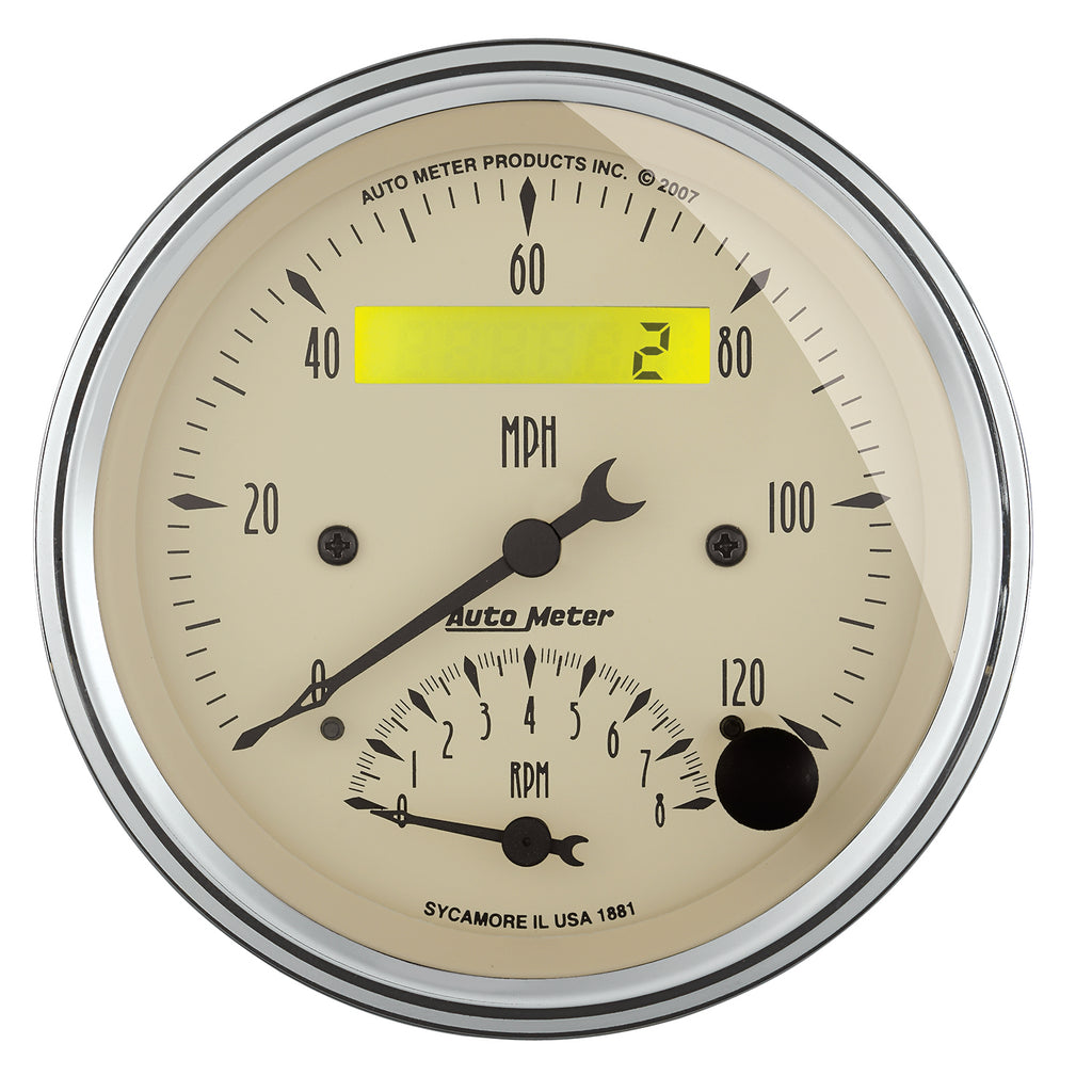 AutoMeter 1820 GAUGE KIT, 2 PC., QUAD & TACH/SPEEDO, 3 3/8", ANTIQUE BEIGE