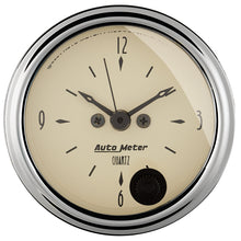 Load image into Gallery viewer, AutoMeter 1885 GAUGE, CLOCK, 2 1/16", 12HR, ANALOG, ANTIQUE BEIGE