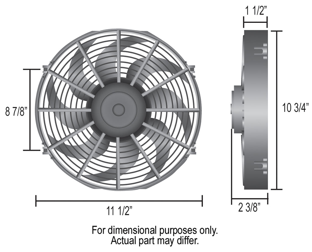 Derale 18910 10" Dyno-Cool Curved Blade Electric Fan