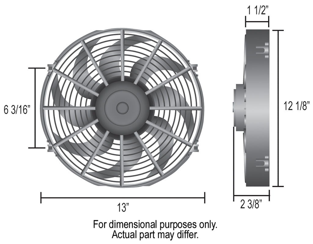 Derale 18912 12" Dyno-Cool Curved Blade Electric Fan