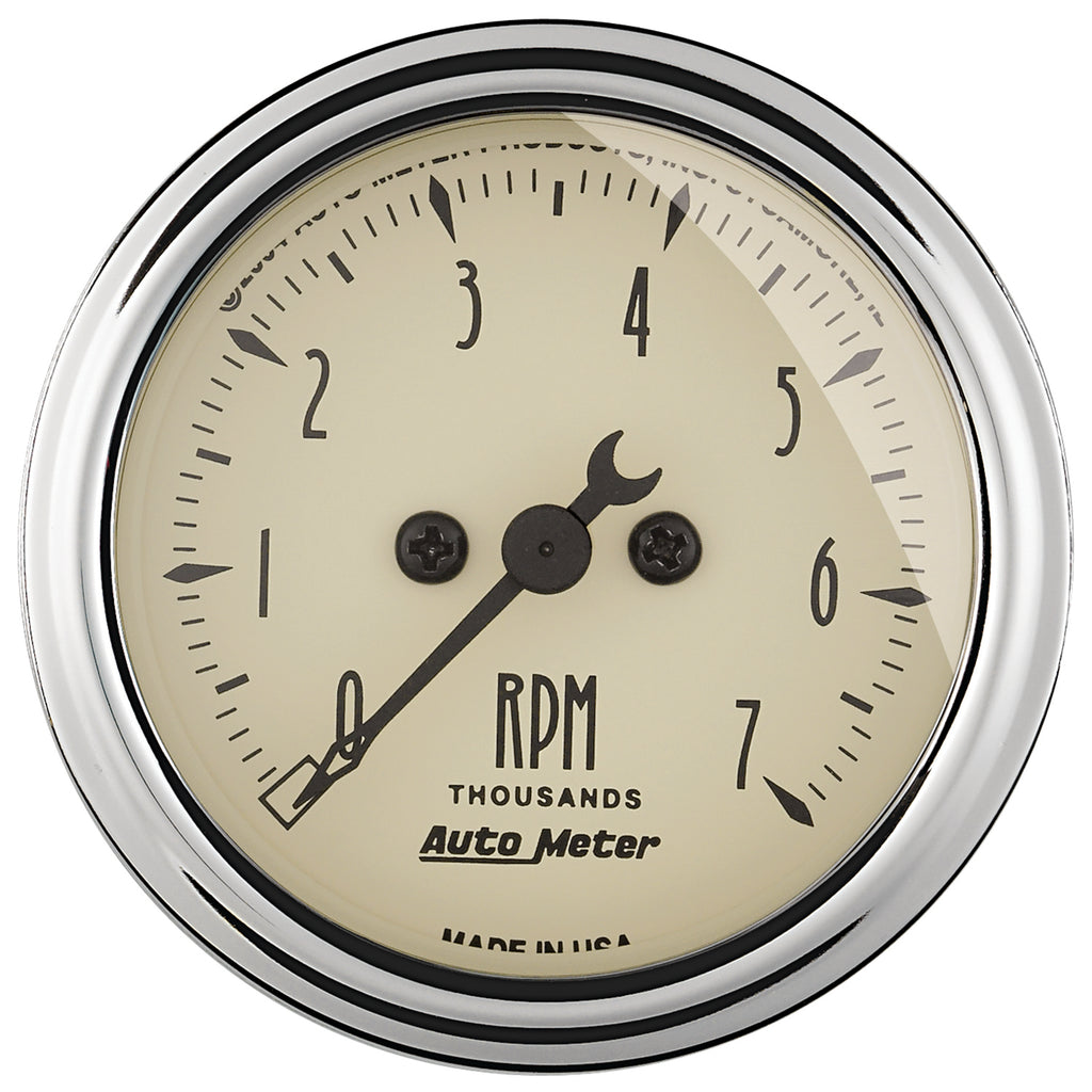 AutoMeter 1897 GAUGE, TACHOMETER, 2 1/16", 7K RPM, IN-DASH, ANTIQUE BEIGE