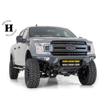 Load image into Gallery viewer, 18C-Ford-F150-Bomber-Front-Bumper-With-Dual-20-Led-Mounts-And-Dually-Mounts-Sides-Hammer-Black
