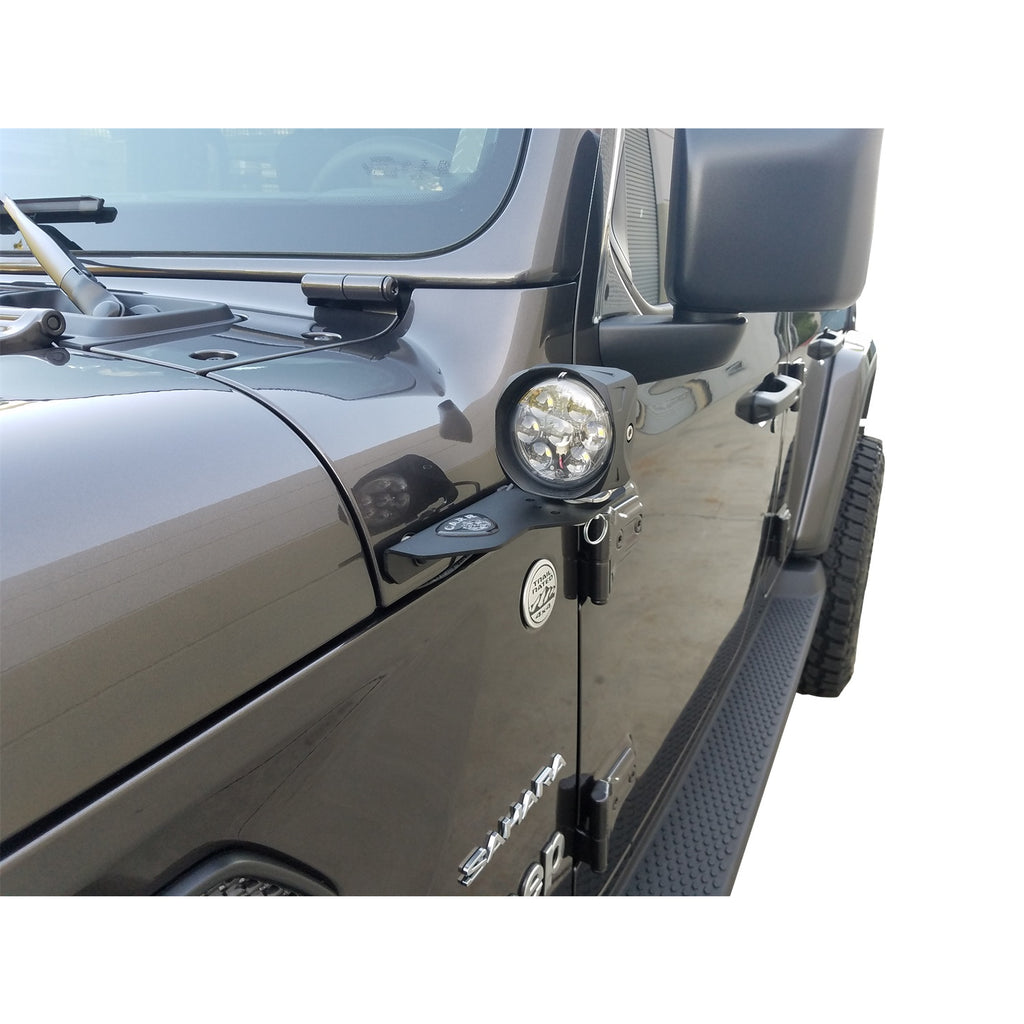 18C-Wrangler-Jl-180-Deg-Light-Mount-Xp3-Black-Powder-Coat-Pair-Fits-Up-To-3-Lights