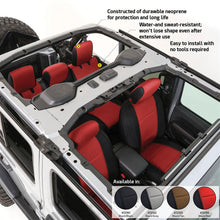 Load image into Gallery viewer, 18C-Wrangler-Jl-4Dr-Neoprene-Front-And-Rear-Seat-Cover-Set;-BlackRed