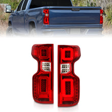 Load image into Gallery viewer, 19-21-Chevy-Silverado-Full-Led-Tailights-Chrome-Housing-RedClear-Lens-G2-(WC-Light-Bars)