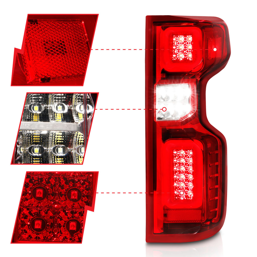 19-21-Chevy-Silverado-Full-Led-Tailights-Chrome-Housing-RedClear-Lens-G2-(WC-Light-Bars)