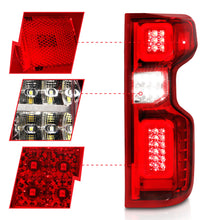 Load image into Gallery viewer, 19-21-Chevy-Silverado-Work-Truck-Full-Led-Tailights-Chrome-Housing-Red-Lens-G2(WC-Light-Bars)