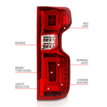 Load image into Gallery viewer, 19-21-Chevy-Silverado-Work-Truck-Full-Led-Tailights-Chrome-Housing-Red-Lens-G2(WC-Light-Bars)