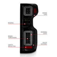 Load image into Gallery viewer, 19-21-Chevy-Silverado-Work-Truckfull-Led-Tailights-Black-Housing-Smoke-Lens-G2-(WC-Light-Bars)