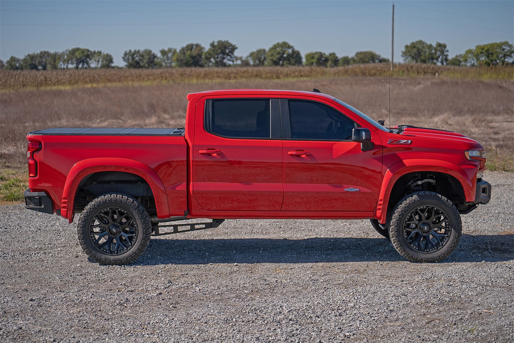 Rough Country 49120580 Hard Tri-Fold Tonneau Bed Cover for Select Chevrolet Silverado 1500, GMC Sierra