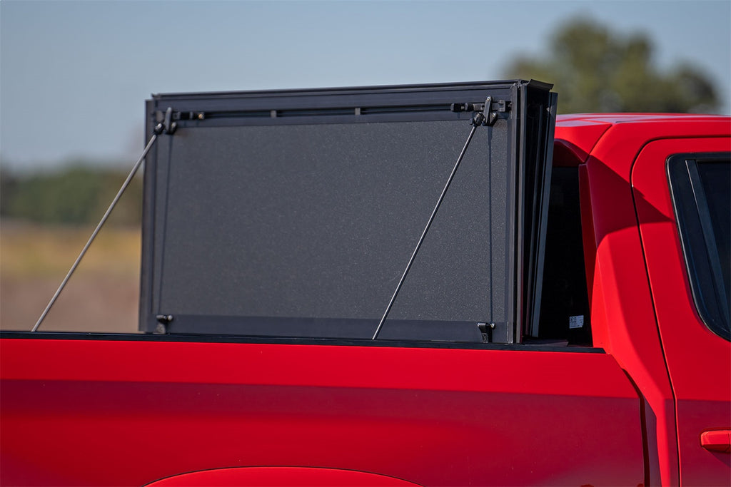 Rough Country 49120650 Hard Tri-Fold Tonneau Bed Cover for Select Chevrolet Silverado 1500, GMC Sierra