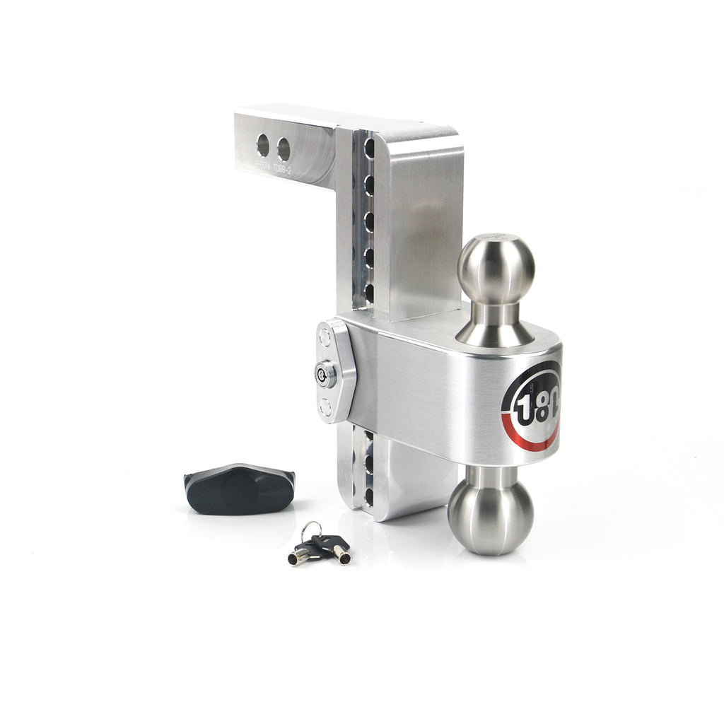 ~(19-Lbs.-14X9x4)~-180-Degree-Turnover-Ball-8-Inch-Drop-Hitch-W-2-Inch-Shank-Includes-Stainless-Steel-2-Inchx-2-516-Inch-Combo-Ball-(8K10K-Gtwr)-V5-Andj684-Certified.-Ws03-(Dual-Pin-Lock-Plate)-Included.