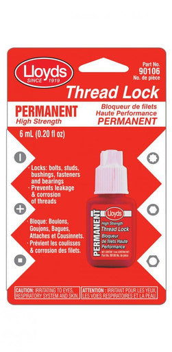Lloyds 90106 Permanent High Strength Thread Lock, 6mL