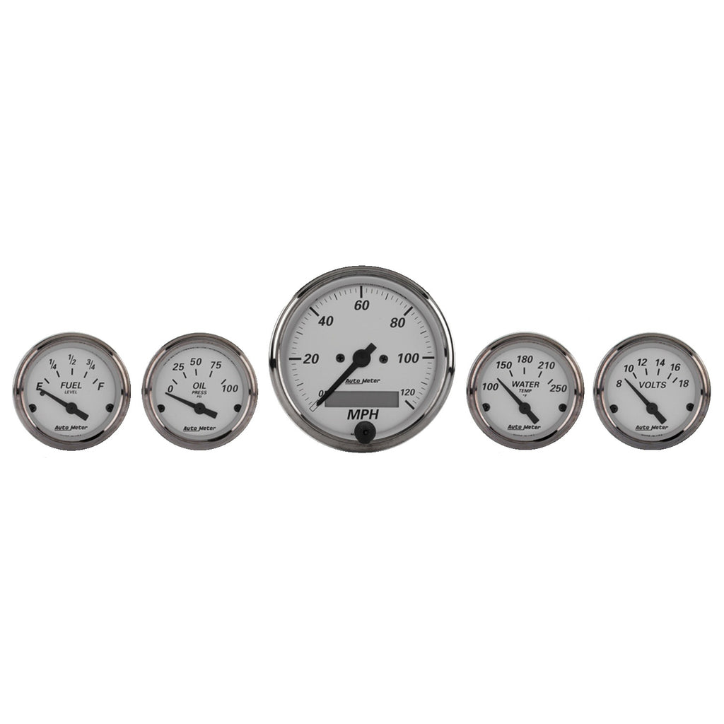 AutoMeter 1902 GAUGE KIT, 5 PC., 3 1/8" & 2 1/16", ELEC. SPEEDOMETER, AMERICAN PLATINUM
