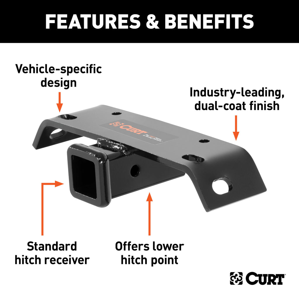 CURT 19031 Bumper Hitch for Westin or DMI Bumpers (2" Receiver)