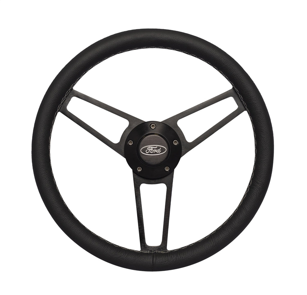 Grant 1907-1 Billet Series Leather Wheel and Installation Kit for Select Ford Aerostar, Ford B-600, Ford B-700, Ford Bronco, Ford C600, Ford C700, Ford C7000, Ford C800, Ford C8000, Ford Cortina, Ford Country Sedan, Ford Country Squire, Ford Courier,
