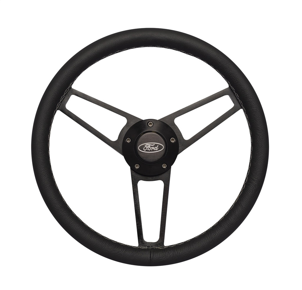 Grant 1907 Billet Series Leather Wheel and Installation Kit for Select Ford Aerostar, Ford B-600, Ford B-700, Ford Bronco, Ford C600, Ford C700, Ford C7000, Ford C800, Ford C8000, Ford Cortina, Ford Country Sedan, Ford Country Squire, Ford Courier, Ford