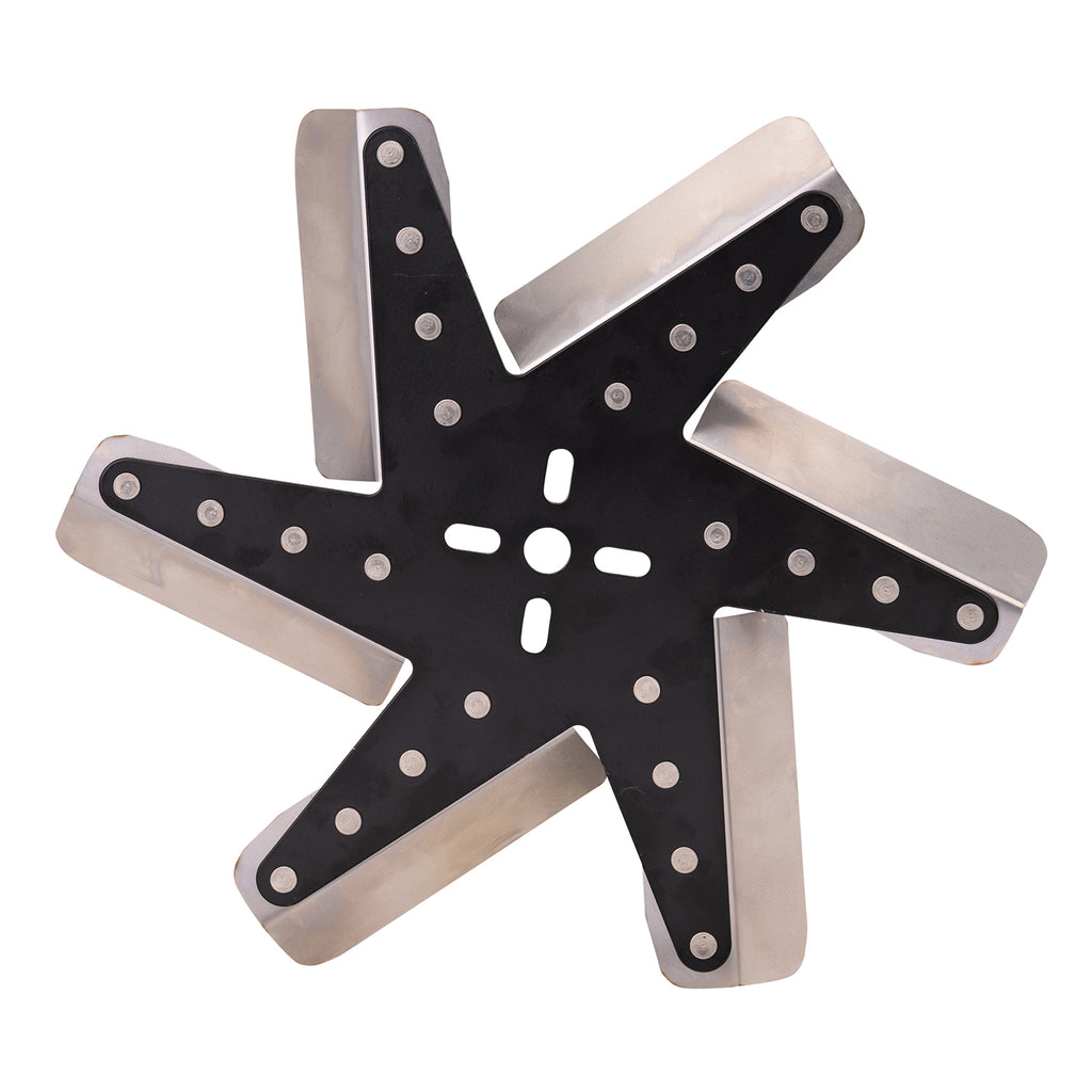 Derale 19113 13" High Performance Stainless Steel Standard Rotation Flex Fan, Black Hub