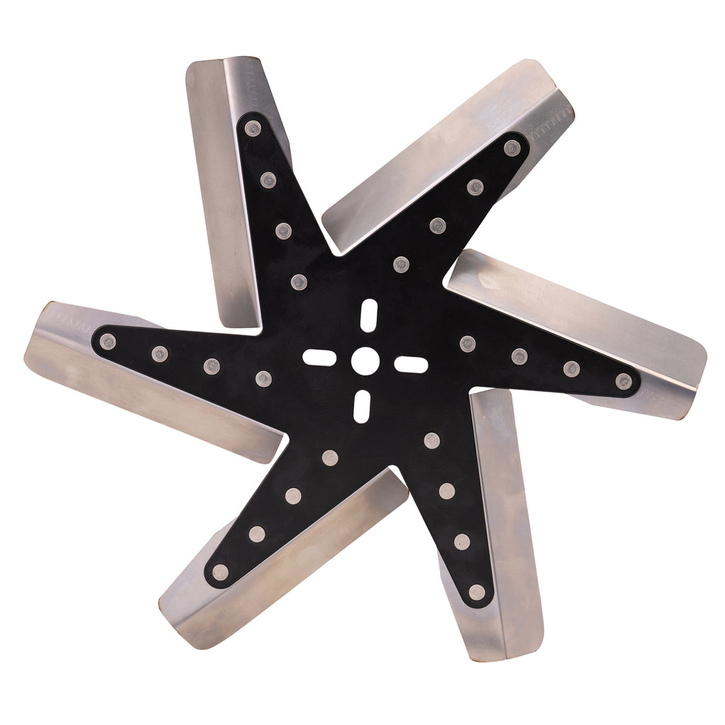 Derale 19115 15" High Performance Stainless Steel Standard Rotation Flex Fan, Black Hub