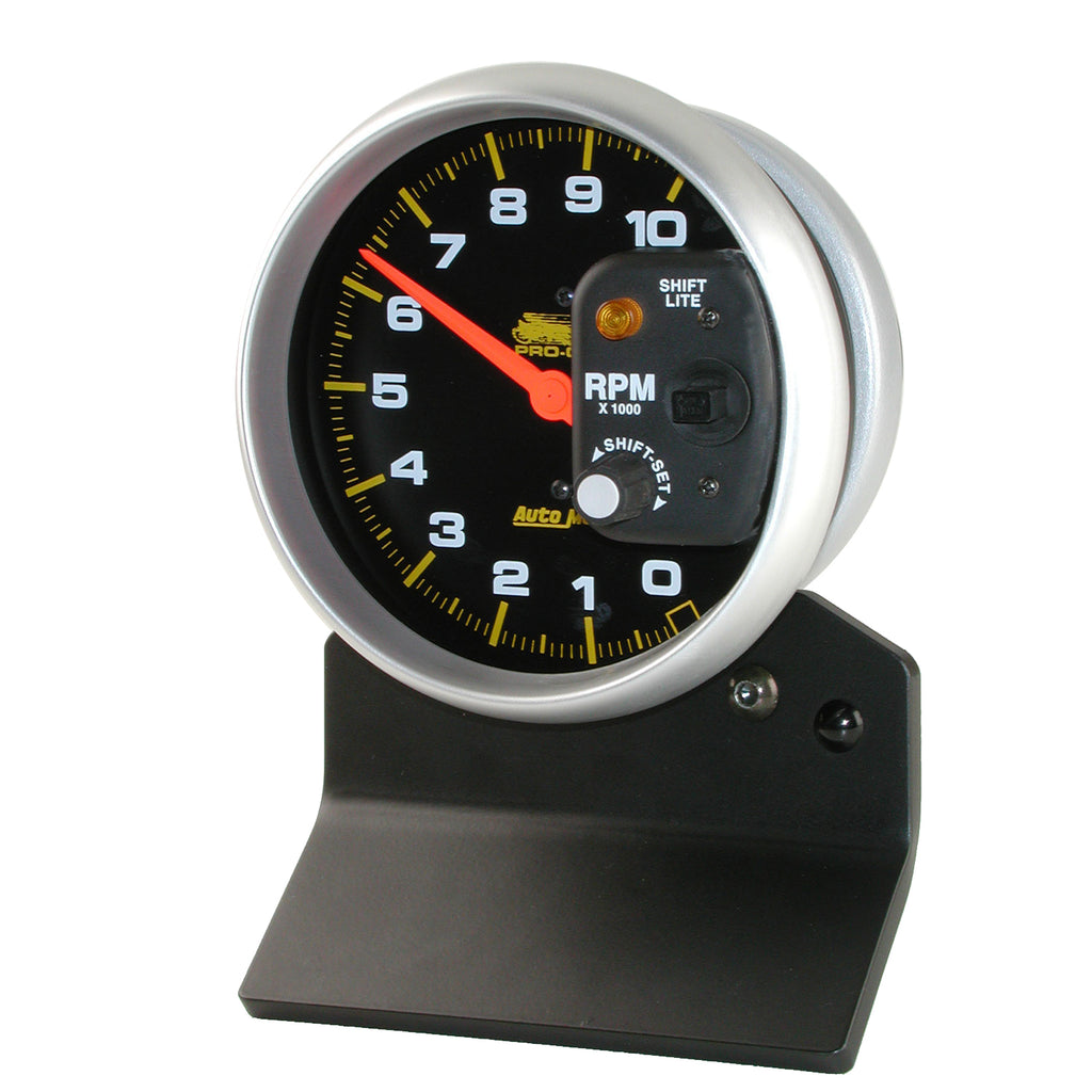 AutoMeter 19208 GAUGE, TACH, 5", 10K RPM, W/ SHIFT-LITE 2 & 4 CYLINDER, BLACK, PRO-CYCLE
