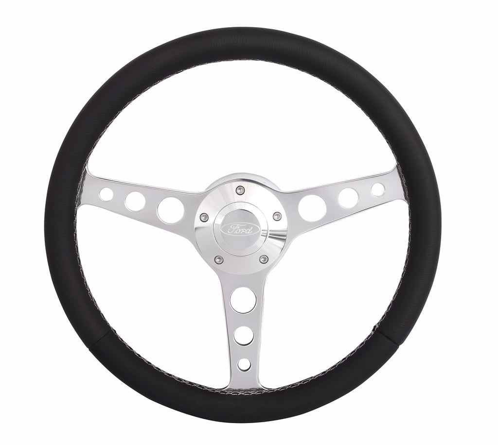 Grant 1923 Billet Classic Series Steering Wheel and Installation Kit for Select Ford Bronco, Ford F-100, Ford F-250, Ford F-350, Ford Fairlane, Ford Falcon, Ford Falcon Sedan Delivery, Ford Galaxie, Ford LTD, Ford Mustang, Ford Ranchero, Ford