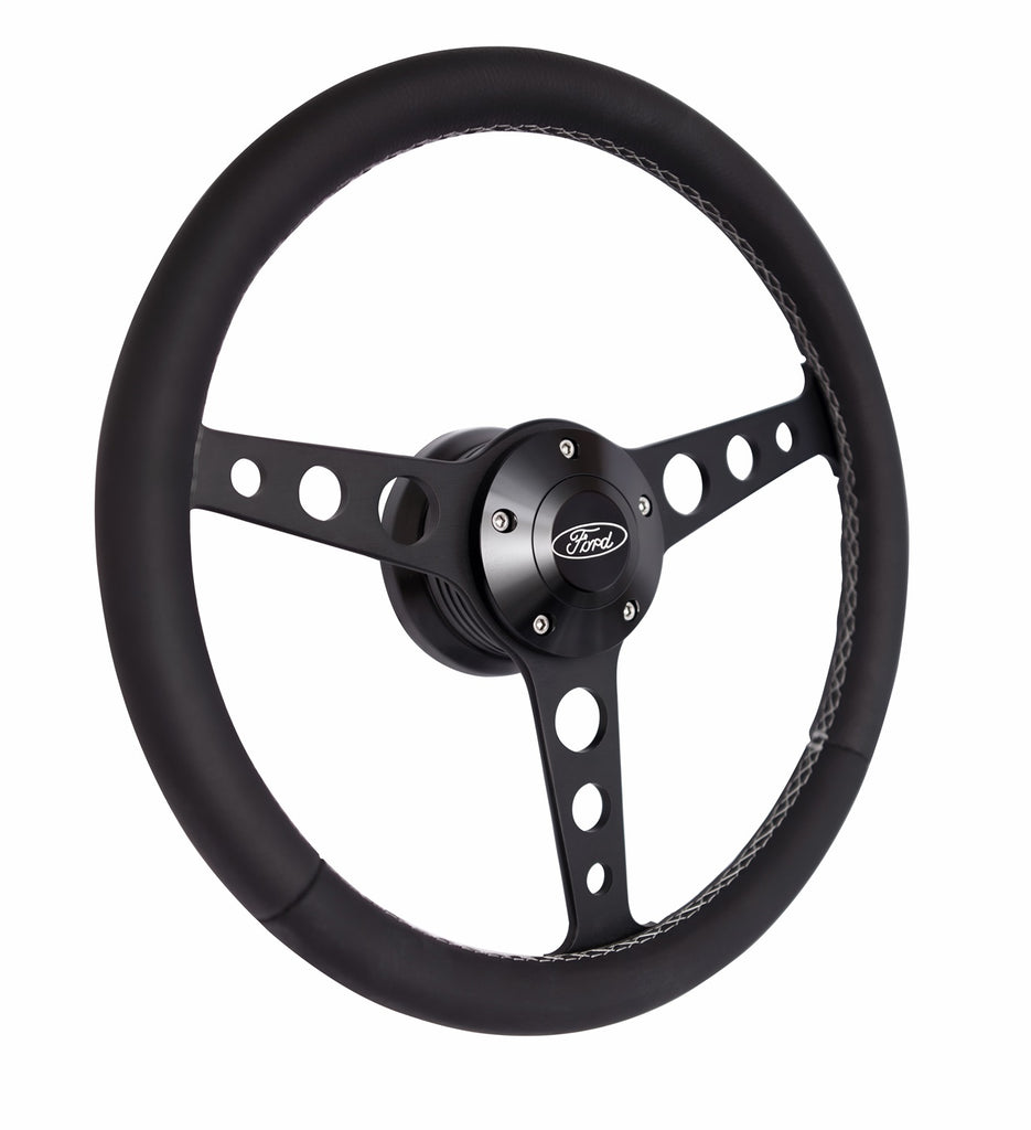 Grant 1928 Billet Classic Series Steering Wheel and Installation Kit for Select Ford Bronco, Ford F-100, Ford F-250, Ford F-350, Ford Fairlane, Ford Falcon, Ford Galaxie, Ford LTD, Ford Mustang, Ford Ranchero, Ford Thunderbird, Mercury Brougham, Mercury
