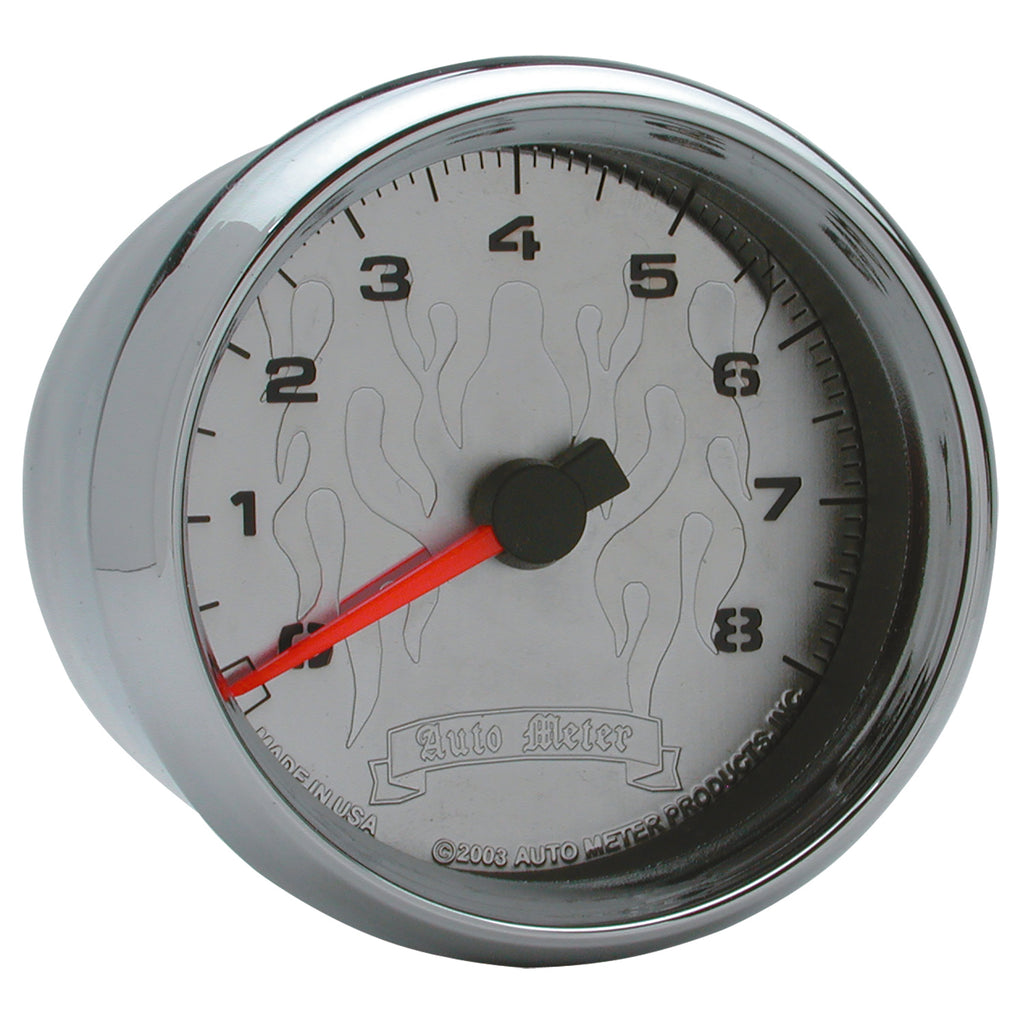 AutoMeter 19309 GAUGE, TACH, 2 5/8", 8K RPM, 2&4 CYLINDER, CHROME FLAME, PRO-CYCLE