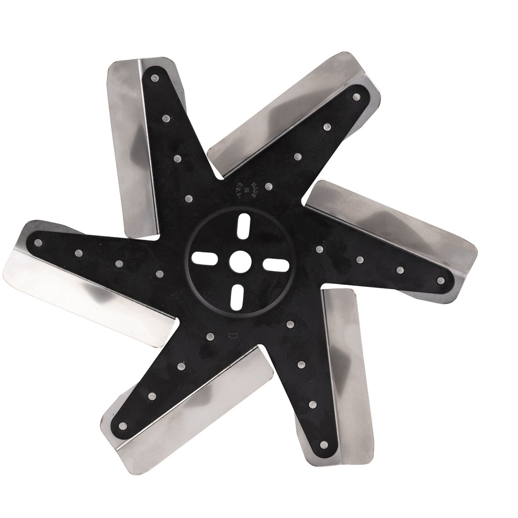 Derale 19313 13" High Performance Stainless Steel Reverse Rotation Flex Fan, Black Hub