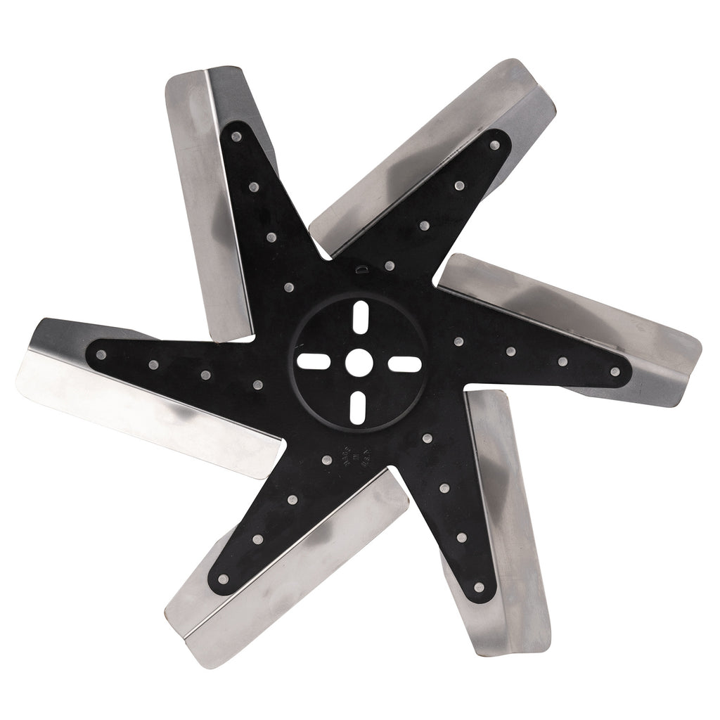 Derale 19315 15" High Performance Stainless Steel Reverse Rotation Flex Fan, Black Hub