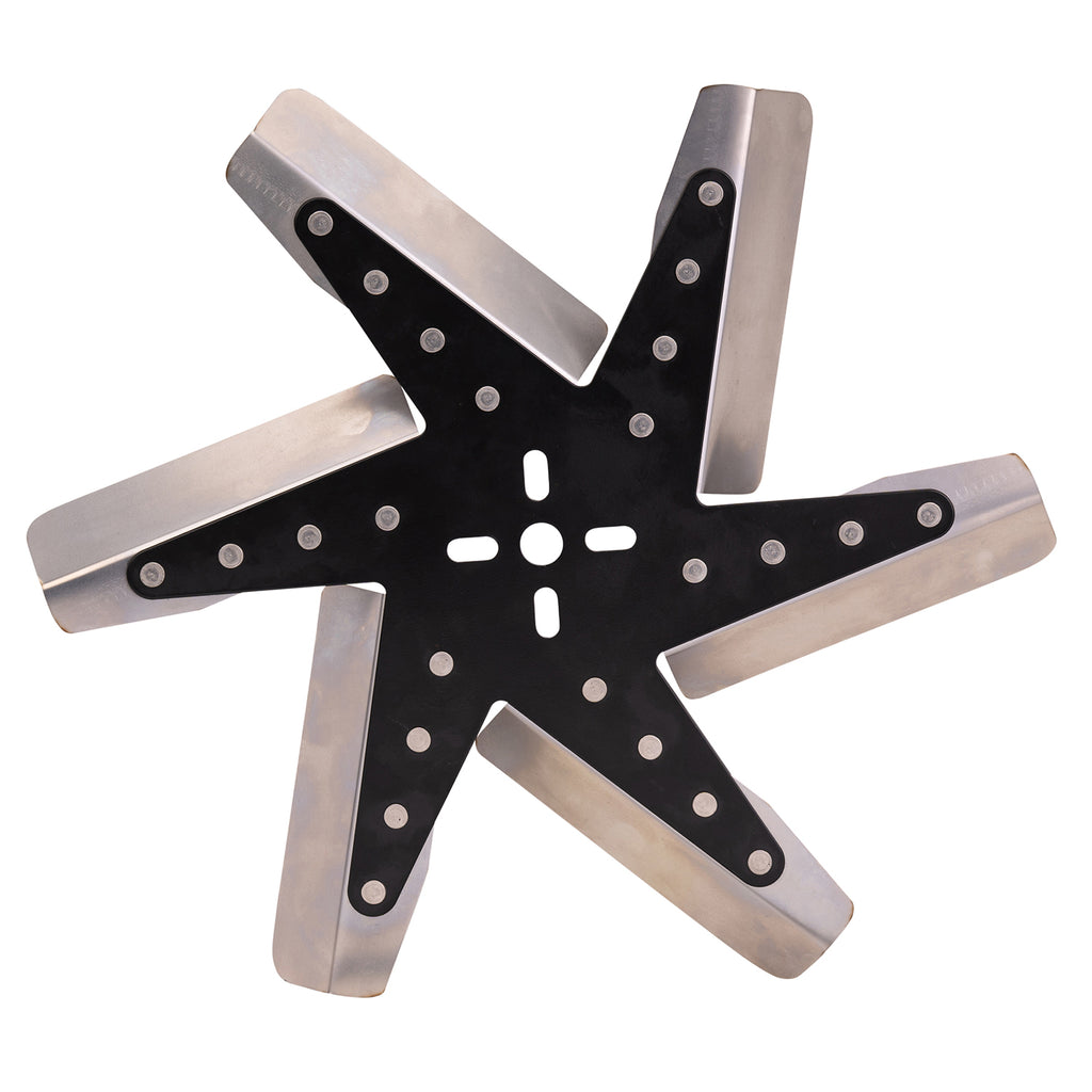 Derale 19315 15" High Performance Stainless Steel Reverse Rotation Flex Fan, Black Hub