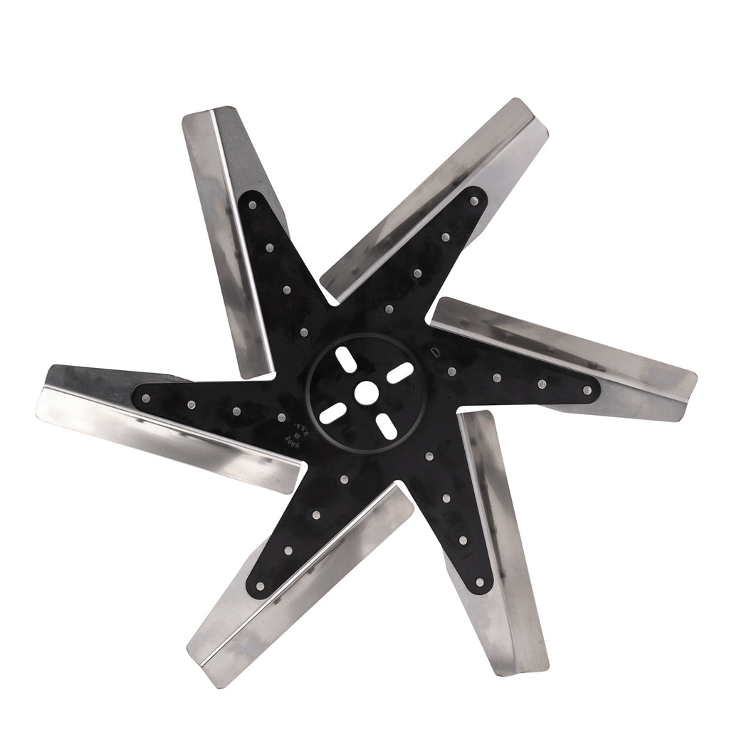 Derale 19317 17" High Performance Stainless Steel Reverse Rotation Flex Fan, Black Hub