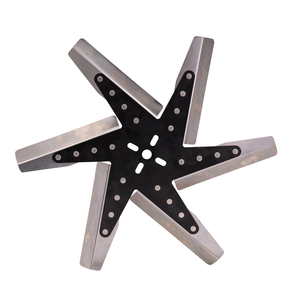 Derale 19317 17" High Performance Stainless Steel Reverse Rotation Flex Fan, Black Hub