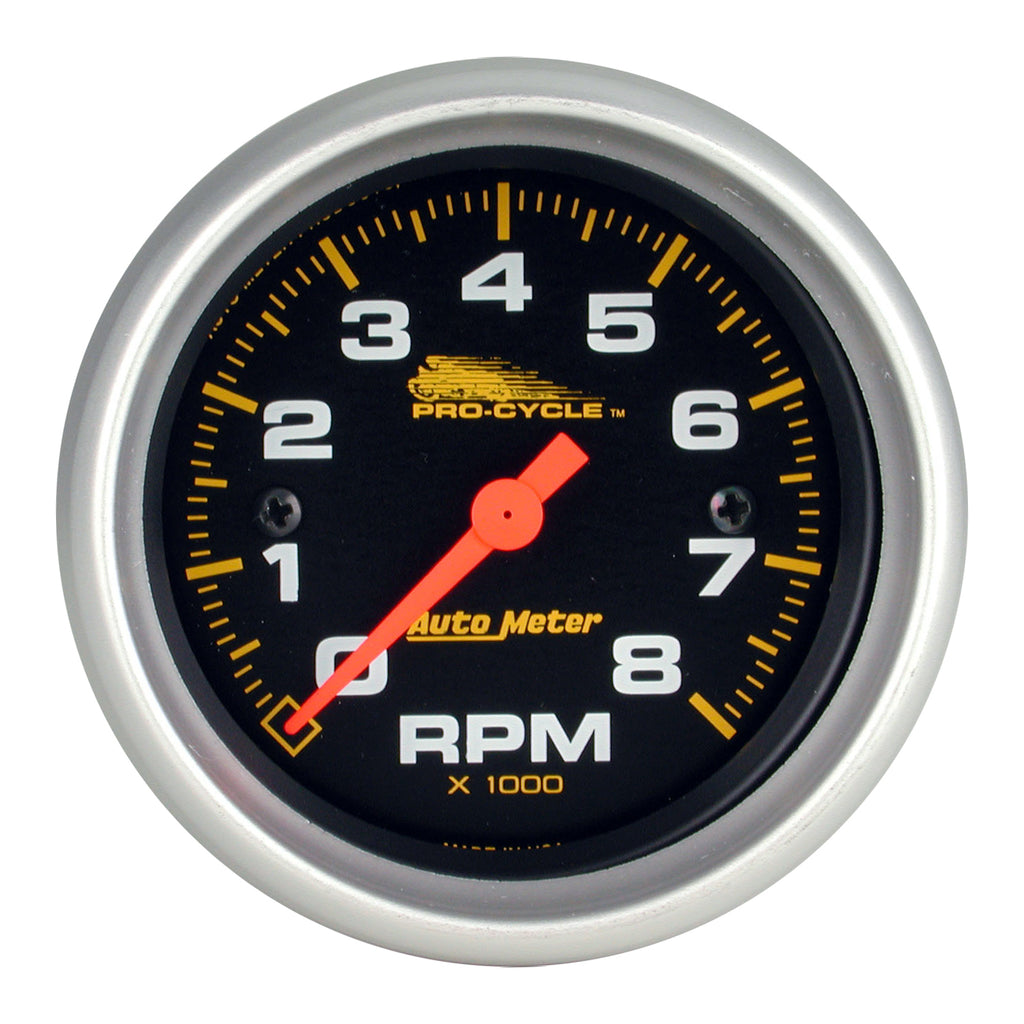AutoMeter 19324 GAUGE, TACH, 2 5/8", 8K RPM, 2&4 CYLINDER, BLACK, PRO-CYCLE