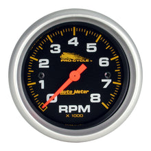 Load image into Gallery viewer, AutoMeter 19324 GAUGE, TACH, 2 5/8", 8K RPM, 2&amp;4 CYLINDER, BLACK, PRO-CYCLE