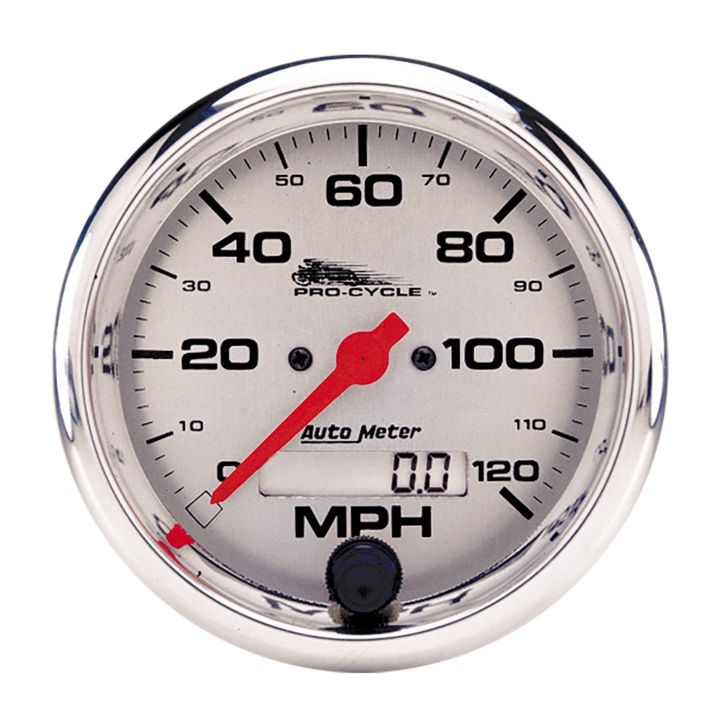 AutoMeter 19352 GAUGE, SPEEDO, 3 3/4", 120 MPH, ELEC, SILVER, PRO-CYCLE