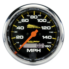 Load image into Gallery viewer, AutoMeter 19354 GAUGE, SPEEDO, 3 3/4", 160 MPH, ELEC, BLACK, PRO-CYCLE