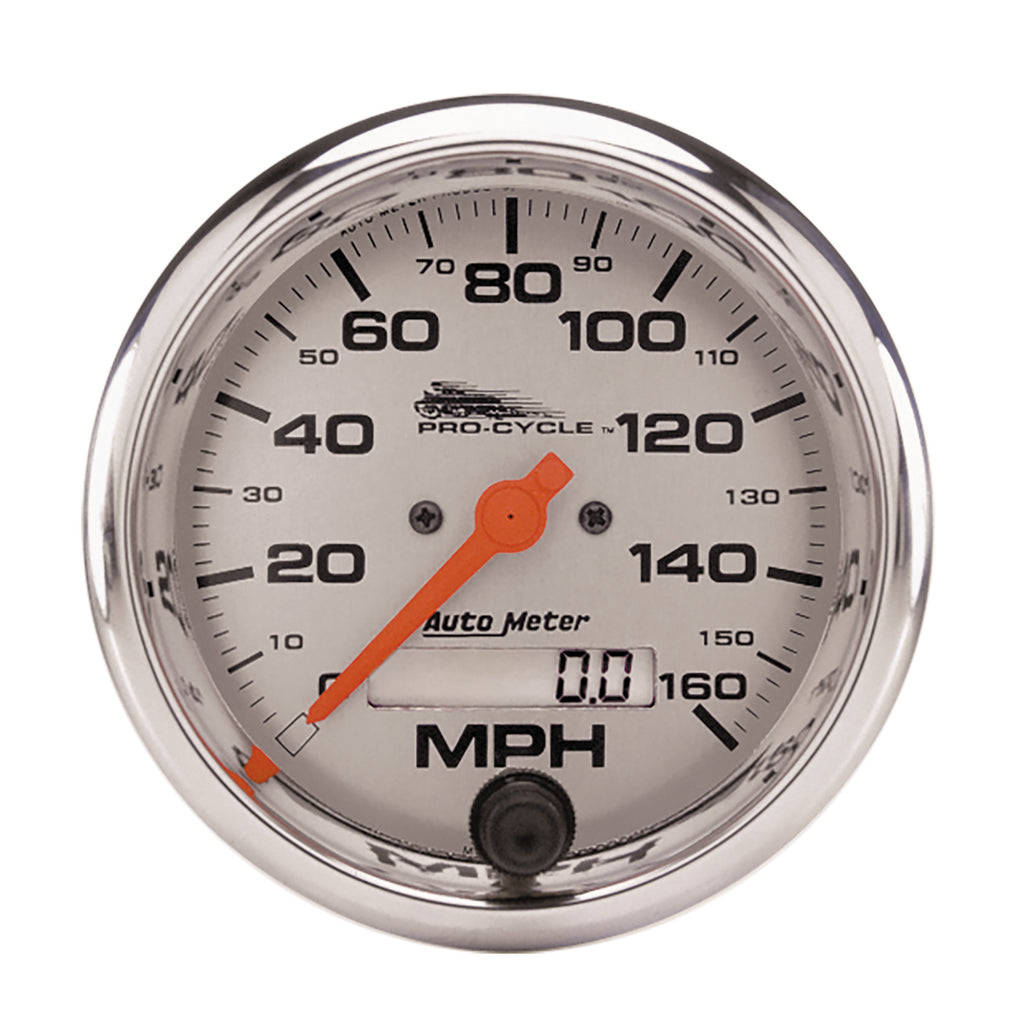 AutoMeter 19356 GAUGE, SPEEDO, 3 3/4", 160 MPH, ELEC, SILVER, PRO-CYCLE