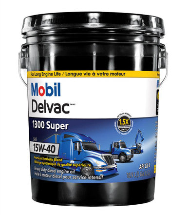 Mobil 1 35696 Delvac 1300 Super CK4 15W40 Semi Synthetic Diesel Engine Oil - 18.9 L