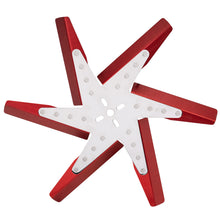 Load image into Gallery viewer, Derale 19418 18" High Performance Aluminum Standard Rotation Flex Fan Red Blade w/ Chrome Hub