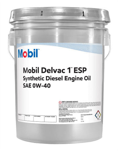 Mobil 1 122896 Delvac 1 ESP 0W40 CK-4 Synthetic HD Diesel Engine Oil - 18.93 L