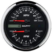 Load image into Gallery viewer, AutoMeter 19466 GAUGE, TACH/SPEEDO, 4 1/2", 8K RPM/120 MPH, BLACK, PRO-CYCLE