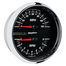 Load image into Gallery viewer, AutoMeter 19466 GAUGE, TACH/SPEEDO, 4 1/2", 8K RPM/120 MPH, BLACK, PRO-CYCLE