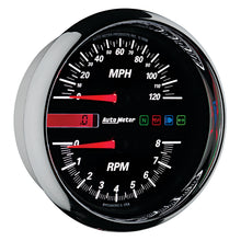 Load image into Gallery viewer, AutoMeter 19466 GAUGE, TACH/SPEEDO, 4 1/2", 8K RPM/120 MPH, BLACK, PRO-CYCLE