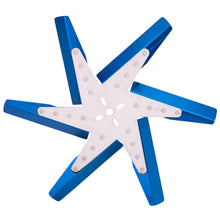 Load image into Gallery viewer, Derale 19518 18" High Performance Alum Standard Rotation Flex Fan, Blue Blade with Chrome Hub