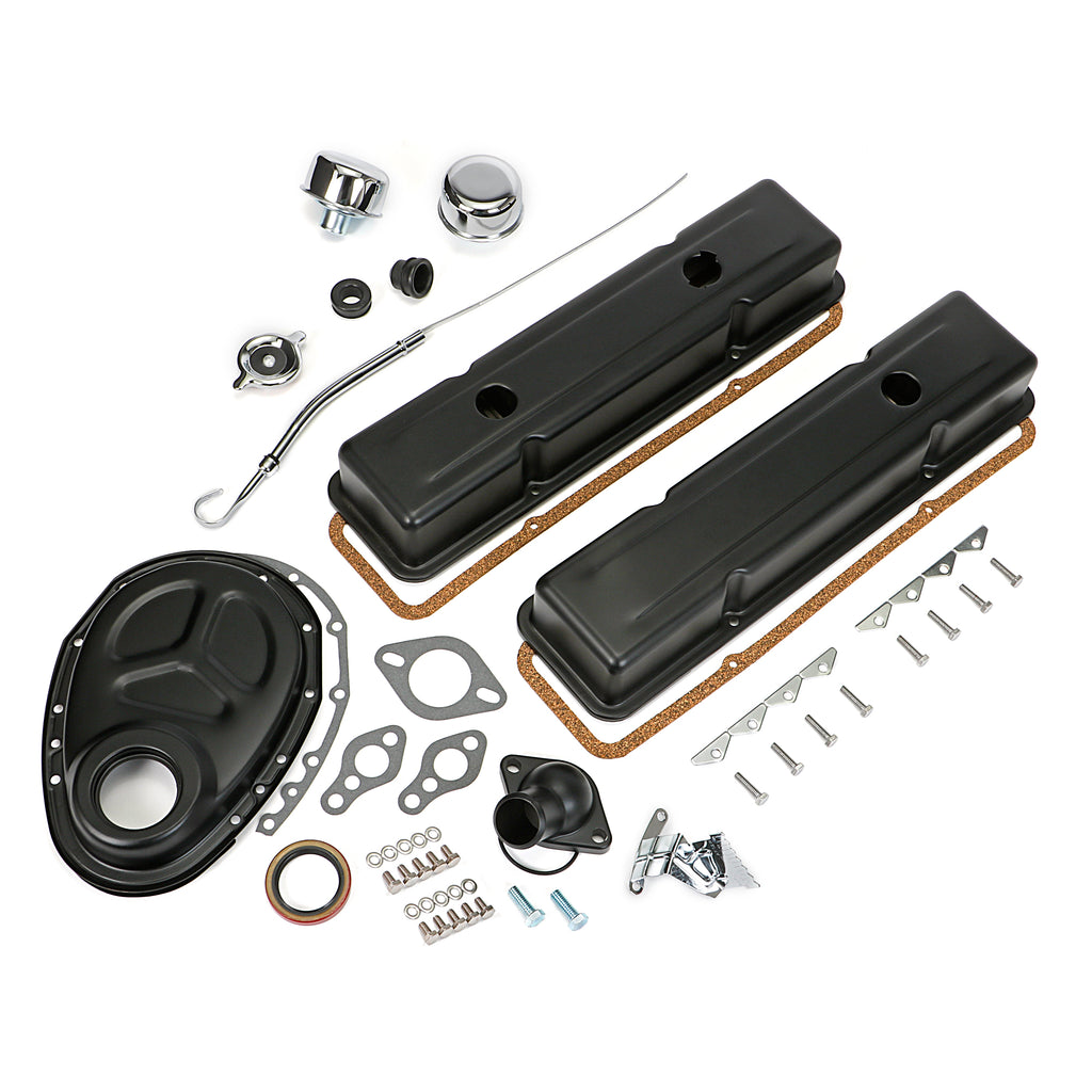 195886-Sb-Chevrolet-283400-Engine-Kit-Without-Pcv-Asphalt-Black-Powdercoated195964-Pontiac-Engi