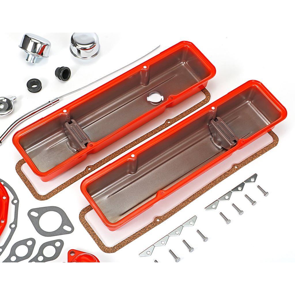 195886-Sb-Chevrolet-283400-Engine-Kit-Without-Pcv-Chevy-Orange-Powdercoated195964-Pontiac-Engin