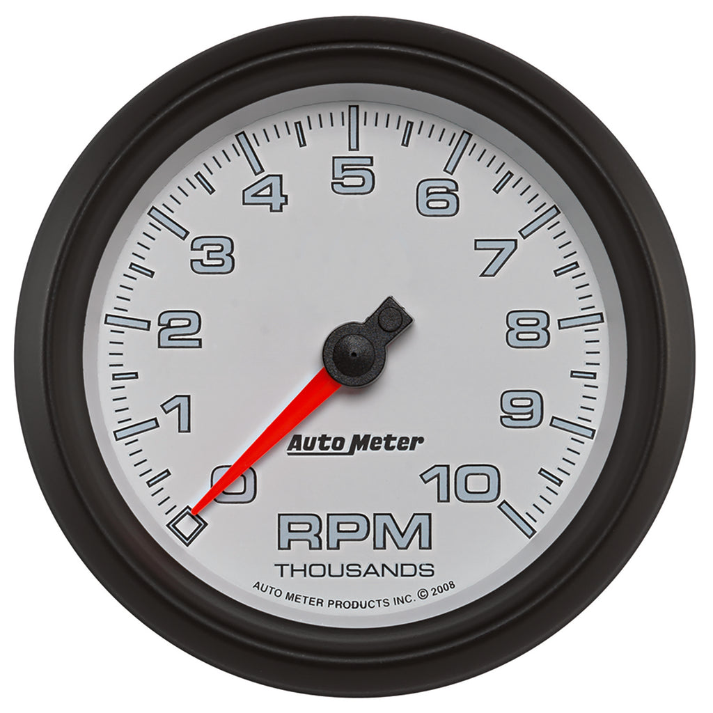 AutoMeter 19598 GAUGE, TACHOMETER, 3 3/8", 10K RPM, WHITE, PRO-CYCLE