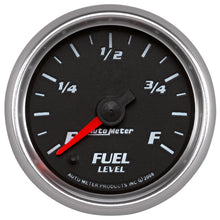 Load image into Gallery viewer, AutoMeter 19609 GAUGE, FUEL LEVEL, 2 1/16", 0-280O PROGRAMMABLE, BLACK, PRO-CYCLE