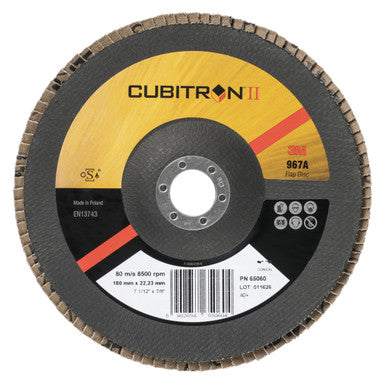 3M 60440295156 Cubitron II Flap Disc 967A, 40+, T27, 5 in x 7/8 in